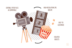 Movie Party Bundle | Clipart, Invitations &amp; Planner Product Image 7