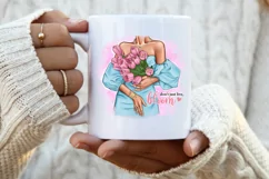 Clipart Tulips, Fashionable Girl with Tulips. Product Image 4
