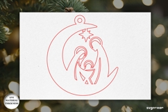 Nativity Moon Ornament Laser Cut | Glowforge | SVG Product Image 2