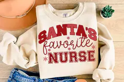 Santa's Favorite Nurse SVG,Christmas SVG Product Image 1