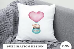 Little Teddy Bears with balloon PNG Product Image 7
