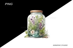 Watercolor herbs bottle clipart Product Image 1