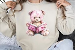 Watercolor Pink Teddy Bear Clipart PNG Product Image 1
