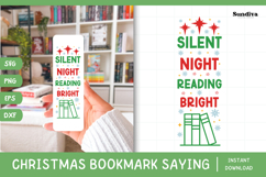 Christmas Bookmark Saying SVG For Book Lovers - Silent Night Product Image 1