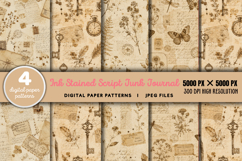 Ink Stained Script Junk Journal JPG Product Image 1
