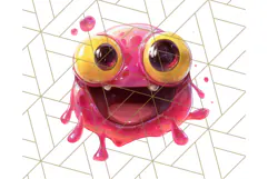 Slime Monster Clipart, Colorful Goo Graphics Png Product Image 3