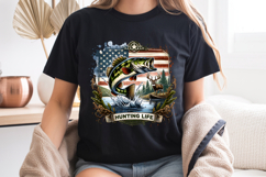 Patriotic Hunting Life PNG, American Flag Bass &amp; Deer Design Product Image 7