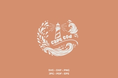 Cape Cod Lighthouse SVG | Ocean Wave PNG | Nautical Cut File Product Image 3