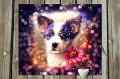 Magic Dogs & flowers | 10 Skinny tumbler Sublimation designs Product Image 7