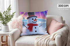 Winter Christmas Wonderland PNG Pillow, Winter Pillow Design Product Image 1