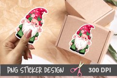 Cute Christmas Watercolor Gnomes Sticker Design Bundle Product Image 1