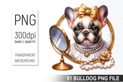 Watercolor Cute Bulldog Clipart PNG Bundle, Bulldog Art Product Image 8