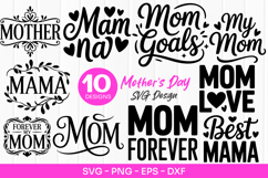 Mom Goals Quotes Mothers Day SVG PNG Product Image 1