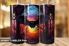 Stained Glass Halloween Bat PNG Tumbler Design Product Image 1