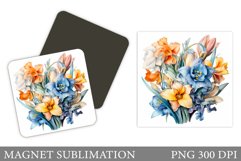 Spring Flowers Magnet Design. 3D Flowers Magnet Product Image 1