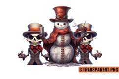 Watercolor Christmas skeleton Sublimation Clipart PNG , Product Image 1