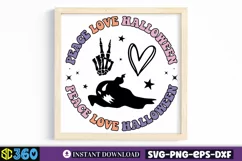Peace love halloween SVG, Halloween Door Sign SVG Product Image 3