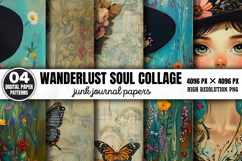 Wanderlust Soul Collage journal Paper PNG Product Image 1