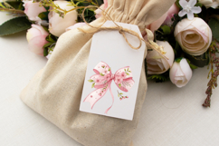 Pastel Pink Cherry Blossom Coquette Bow Clipart Product Image 6