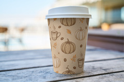 Vintage Pumpkin Coffee Seamless Pattern Product Image 7