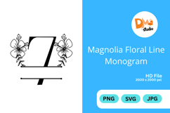 Magnolia Floral Line Monogram Product Image 1
