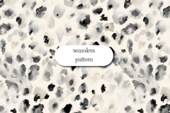 Monochrome Leopard Seamless Pattern Watercolor Spots Product Image 1