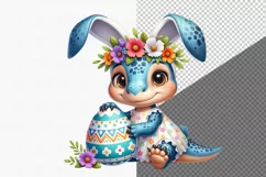 Easter clipart, Dino clipart, Watercolor clipart, Dinosaur Product Image 2