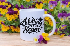 Adulting Is A Scam Svg Png, Funny Sarcastic Svg, Humor Svg. Product Image 8
