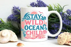 Stay Wild Ocean Child Svg, Retro Summer Svg, Beach Life Svg. Product Image 8