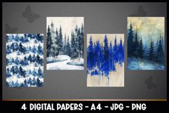 4 Winter Digital Papers I Christmas Junk Journal Pages Product Image 2