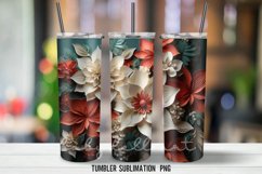 Christmas Flowers Tumbler Wrap Sublimation Designs Product Image 3