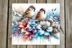 Christmas birds | 4 xmas Sublimation Tumbler designs Product Image 3