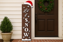 Xmas Porch Sign Laser Cut | Vertical Sign | SVG Product Image 1