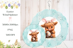 Cartoon Easter Cow Wind Spinner, Floral Eggs Wind Spinner Product Image 1
