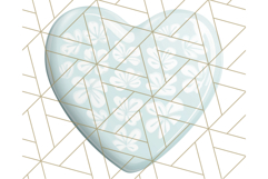 Pastel Puffy Patterned Hearts Clipart PNG, 3D Look Heart Png Product Image 3