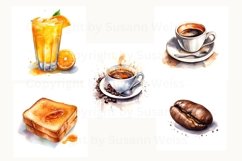 38 digital set watercolor breakfast, 38 breakfast bundle JPG Product Image 7