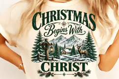 Christmas Begins With Christ PNG. Funny Christmas PNG Product Image 3