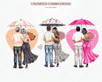 Couple with Umbrella Clipart Portrait Creator Product Image 5