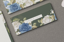 beautiful wedding invitation card with roses blue flower Product Image 7