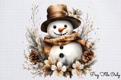 Watercolor Snowman Christmas Clipart PNG Product Image 1