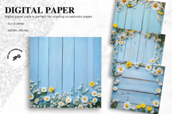 Wooden Floral Background Wood Flower Vintage Wallpaper Product Image 1