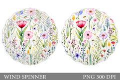 Flowers Wind Spinner Design. Summer Wind Spinner Sublimation Product Image 1