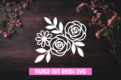 Paper Cut Rose Flower SVG For Paper Craft Projects Product Image 1