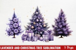 Lavender And Christmas Tree Sublimation Clipart Product Image 1