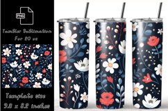 Flowers 20 oz skinny tumbler wrap sublimation Product Image 1