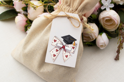 Graduation Coquette Bow Clipart, graduation heart bow, PNG Product Image 6