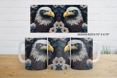 3D Bald Eagle with Floral | Mug sublimation design Product Image 10
