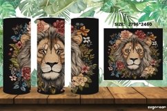 Embroidery Lion Tumbler Wrap |Skinny 20 oz| Sublimation Product Image 1