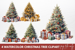 PNG Watercolor Christmas Tree Clipart Product Image 1