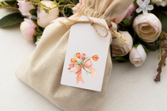 Peach Tulip Coquette Bow Clipart Product Image 6